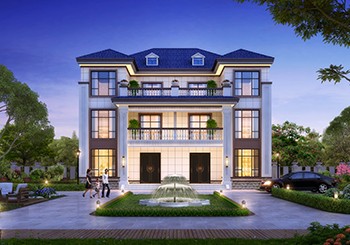 16x14米三層雙拼別墅設計圖，外觀精致大氣內里實用，兄弟建房上上之選