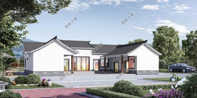 一層中式養(yǎng)老房效果圖，經(jīng)濟(jì)的造價成本，受到廣大建房者喜愛