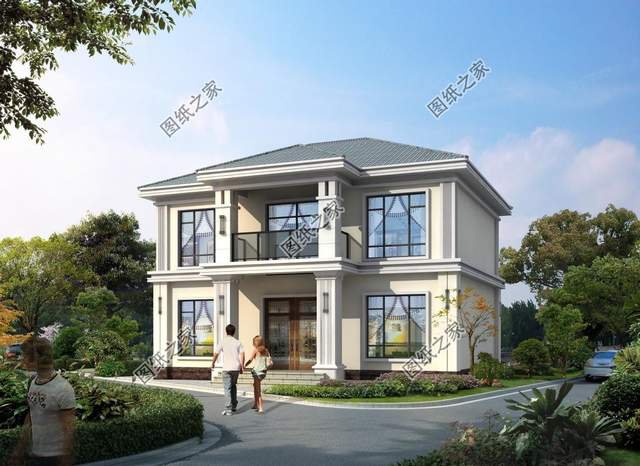 左右對稱別墅設(shè)計圖，外觀簡約大方，一眼就能愛上的小別墅