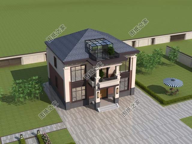 左右對稱別墅設(shè)計圖，外觀簡約大方，一眼就能愛上的小別墅