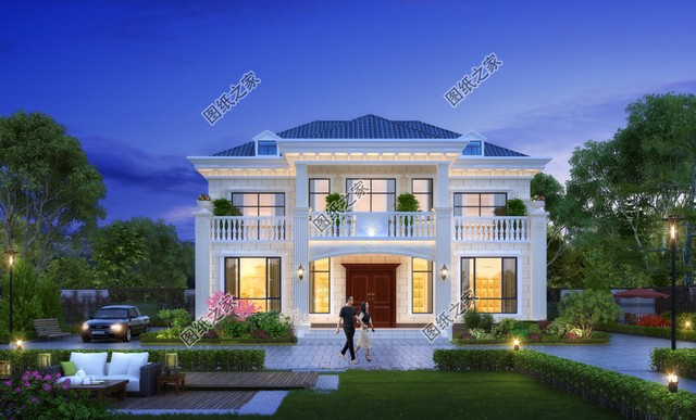 左右對稱別墅設(shè)計圖，外觀簡約大方，一眼就能愛上的小別墅