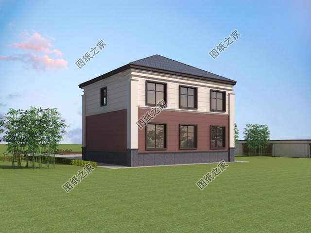 左右對稱別墅設(shè)計圖，外觀簡約大方，一眼就能愛上的小別墅