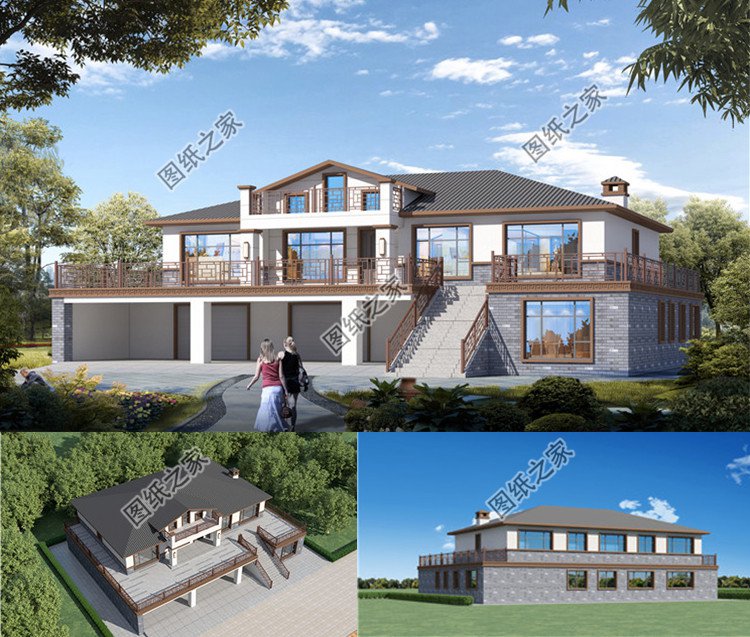 帶架空層別墅設計方案效果圖