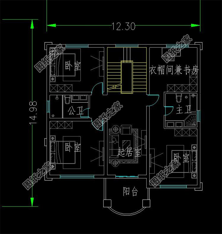 帶架空層的別墅設計圖布局3