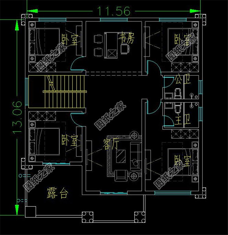 帶架空層三層別墅設計圖布局3
