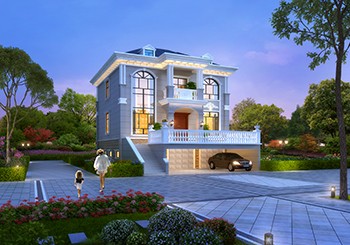 帶架空層的農村二層別墅設計方案，造型大氣漂亮