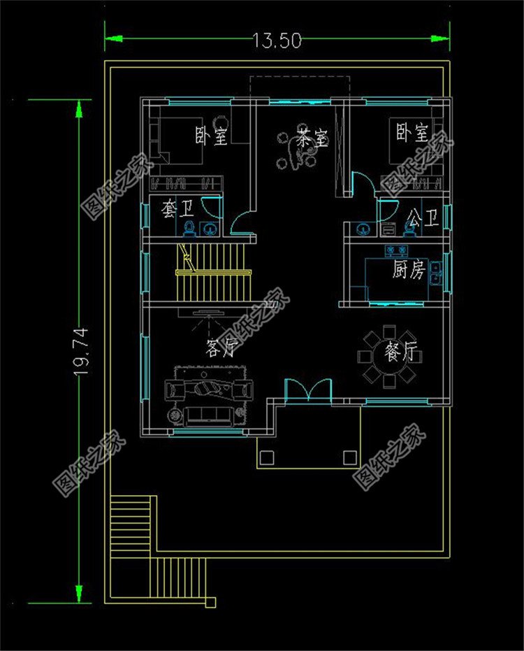 超氣派的三層別墅設(shè)計圖布局2