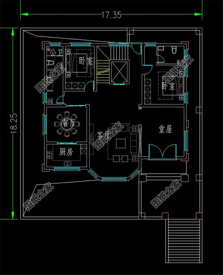 超氣派的三層別墅設計圖布局2
