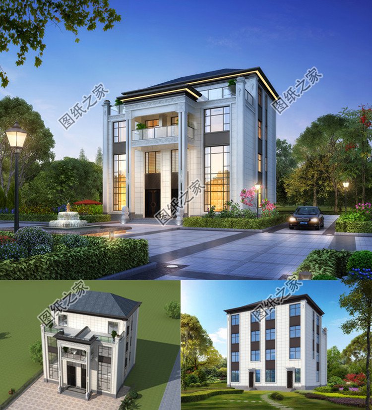 四層豪華別墅設計圖效果圖