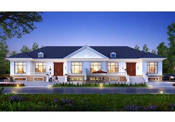 一層帶地下室雙拼別墅設計圖,理想鄉村生活的標配