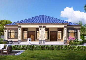 農村一層雙拼別墅設計方案，豐富的室內空間配置，滿足您的生活起居