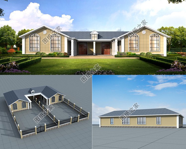 實(shí)用大氣的雙拼房屋設(shè)計(jì)方案效果圖