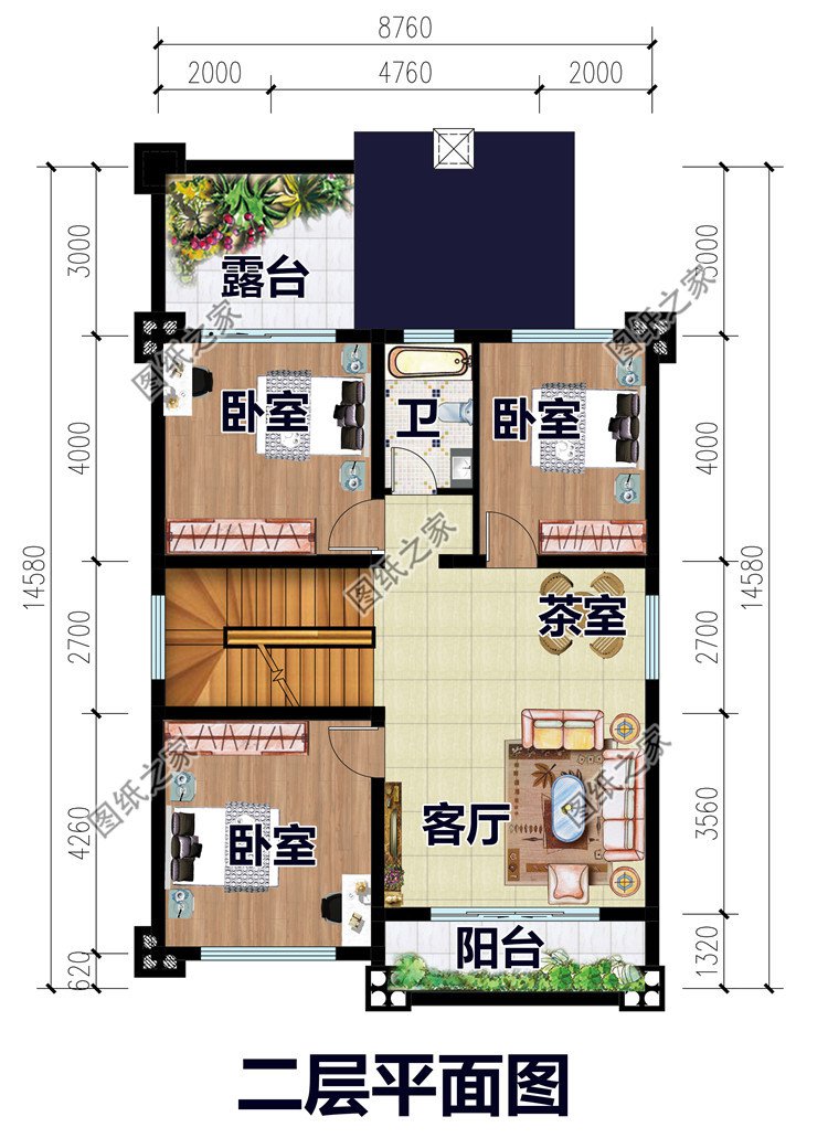 兩開(kāi)間自建別墅設(shè)計(jì)圖
