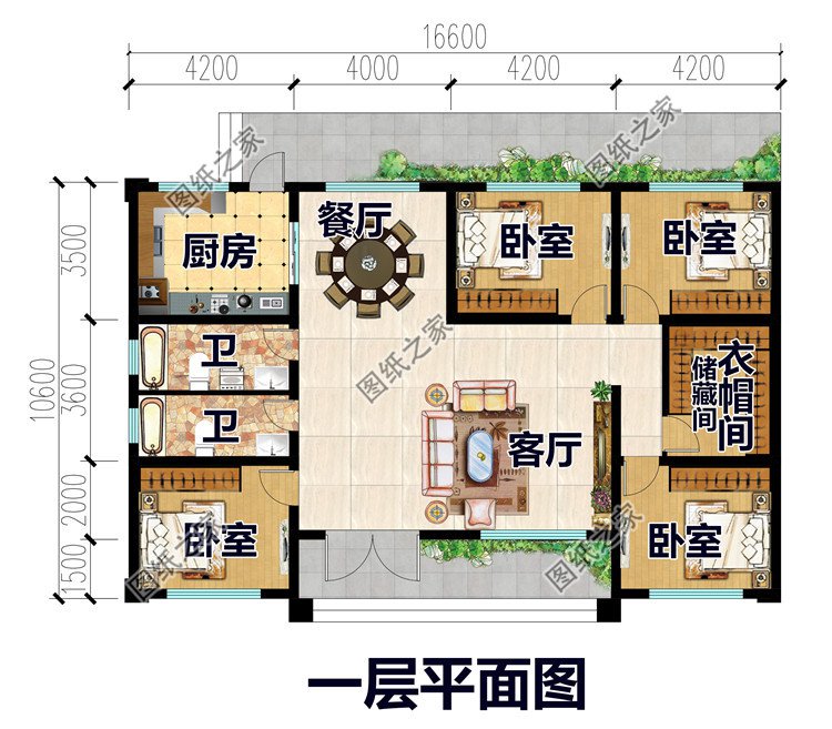 一層自建別墅設計圖