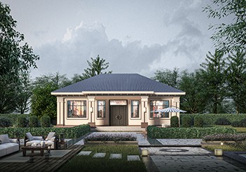 110平米一層小別墅設計方案，布局四室兩廳一廚兩衛