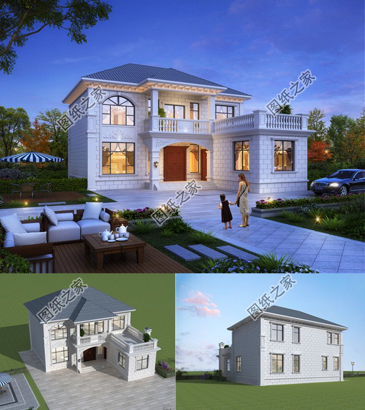 &ldquo;L&rdquo;字形二層別墅設計圖效果圖