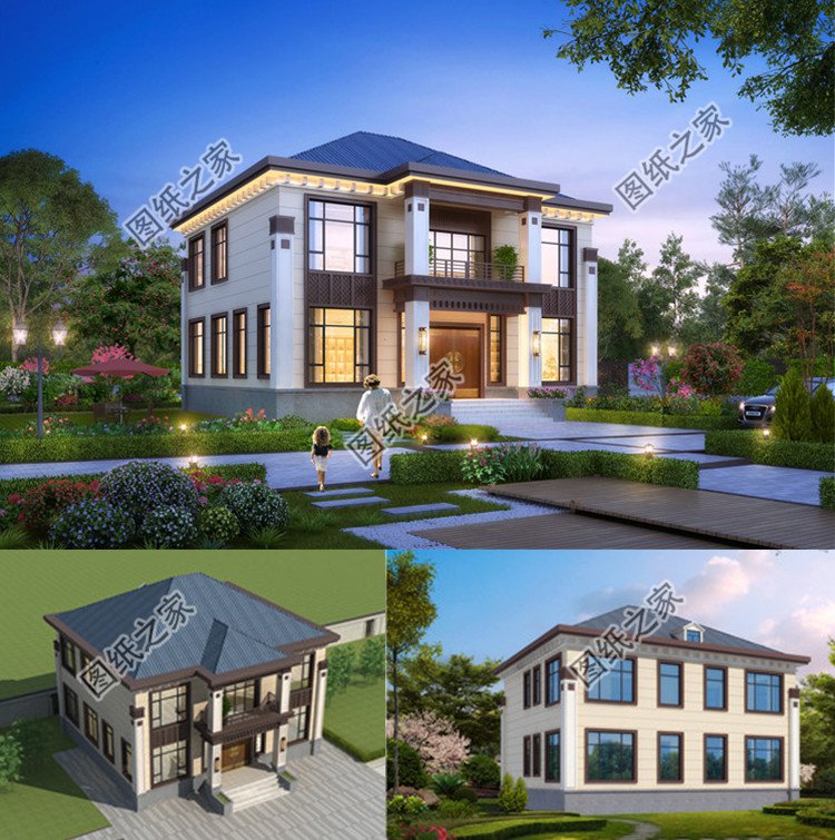 二層農村別墅設計圖效果圖