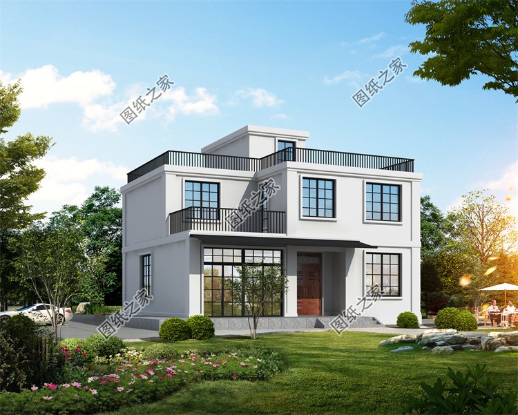 現代風二層別墅效果圖設計案例