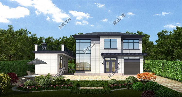 現代風二層別墅效果圖設計案例