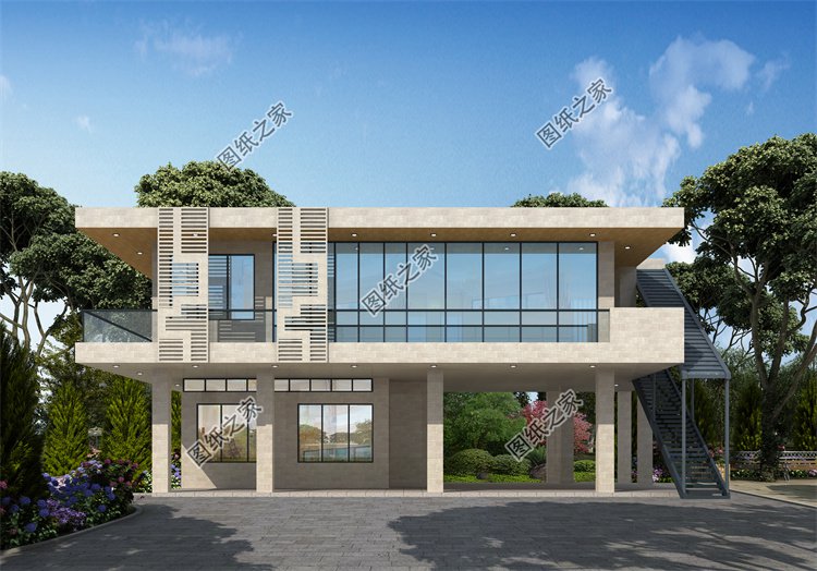 現代風二層別墅效果圖設計案例