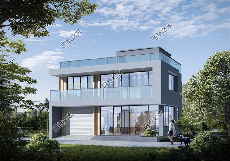 現代風二層別墅效果圖設計案例