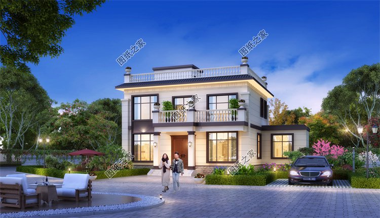 現代風二層別墅效果圖設計案例