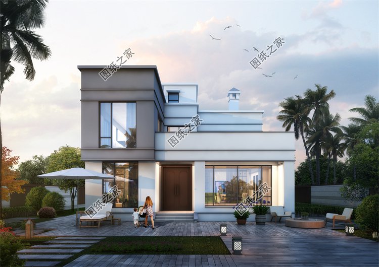 現代風二層別墅效果圖設計案例