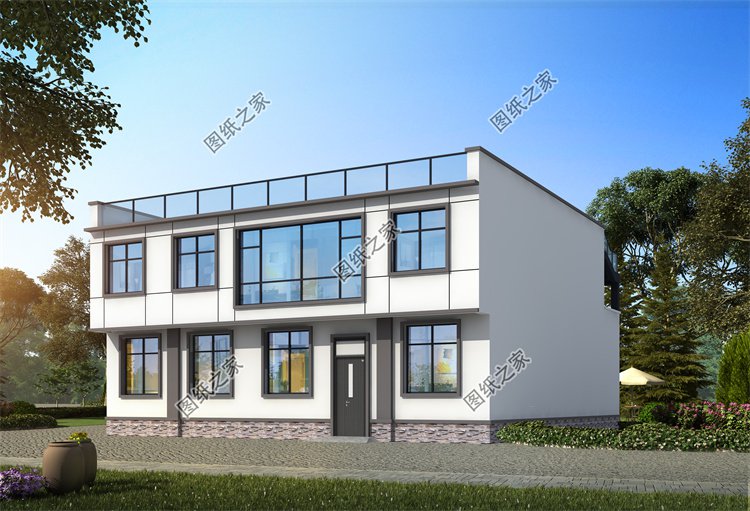 現代風二層別墅效果圖設計案例