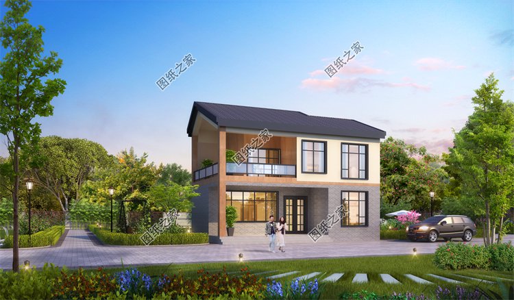 現代風二層別墅效果圖設計案例