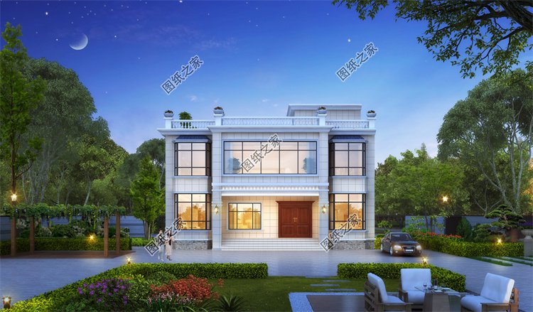 現代風二層別墅效果圖設計案例