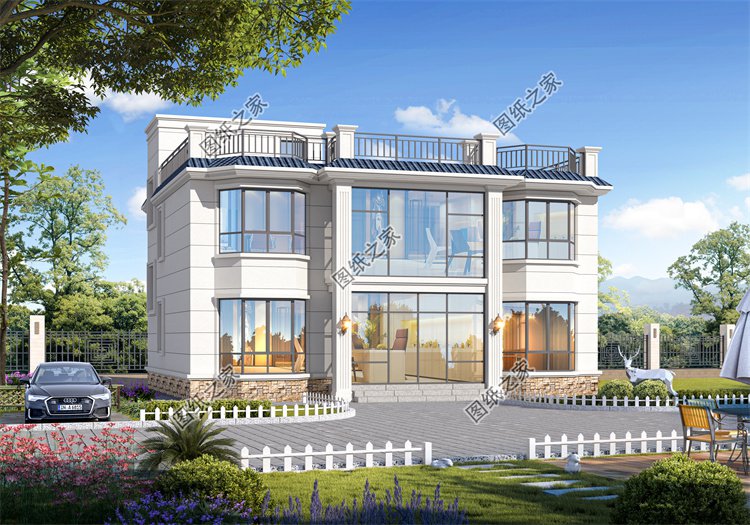 現代風二層別墅效果圖設計案例
