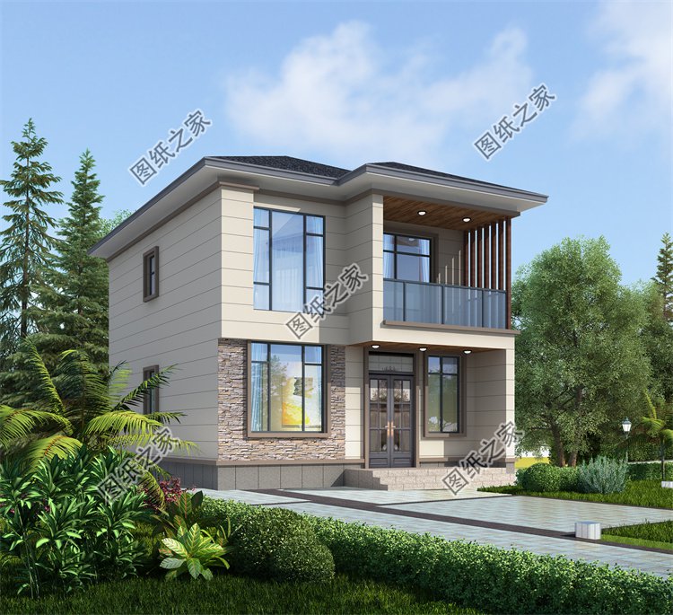 現代風二層別墅效果圖設計案例