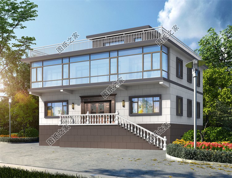 現代風二層別墅效果圖設計案例