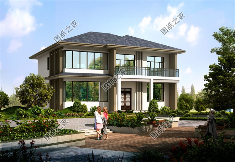 現代風二層別墅效果圖設計案例