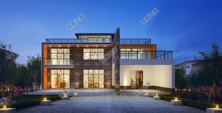 現代風二層別墅效果圖設計案例