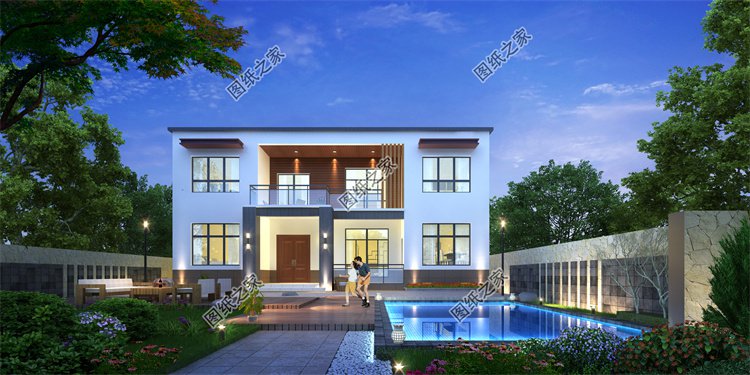 現代風二層別墅效果圖設計案例