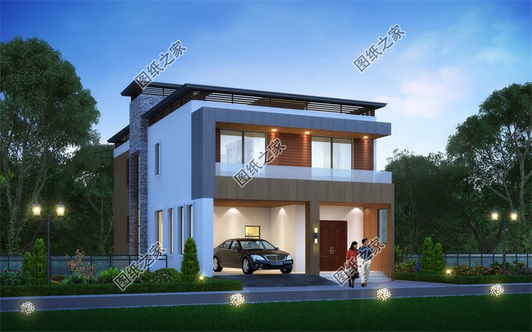 現代風二層別墅效果圖設計案例