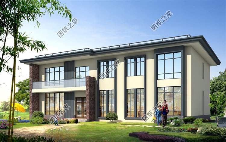 現代風二層別墅效果圖設計案例