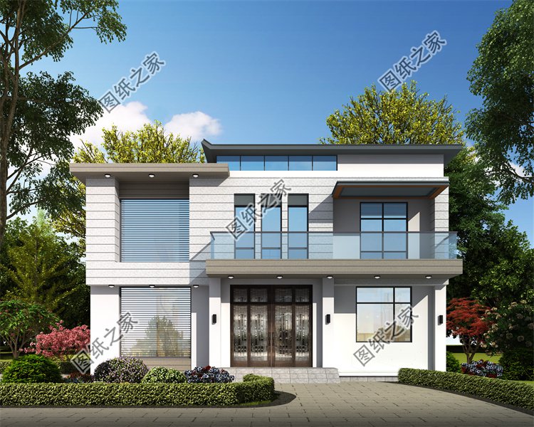 現代風二層別墅效果圖設計案例