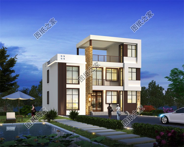 現代風二層別墅效果圖設計案例