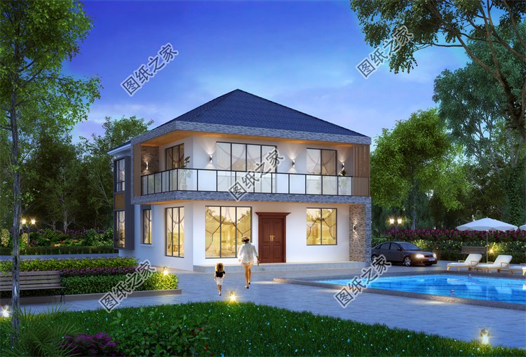 現代風二層別墅效果圖設計案例