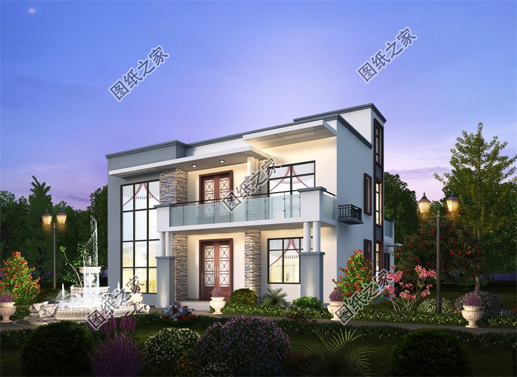 現代風二層別墅效果圖設計案例