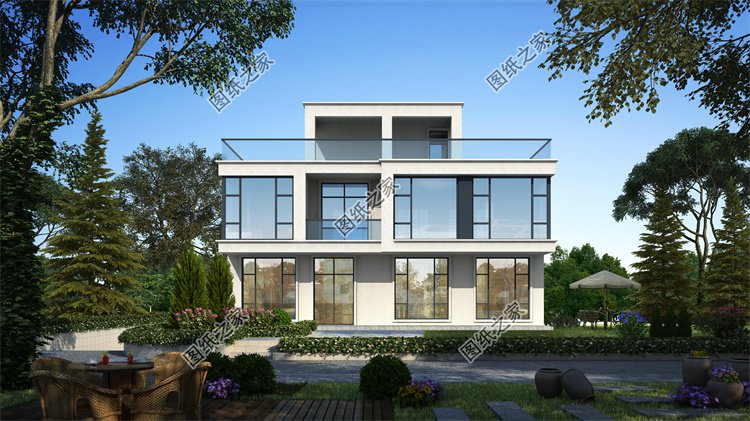 現代風二層別墅效果圖設計案例