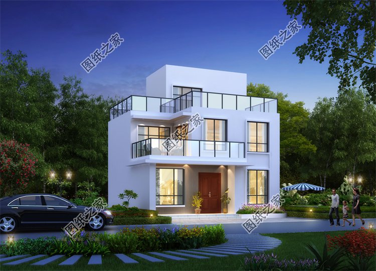 現代風二層別墅效果圖設計案例