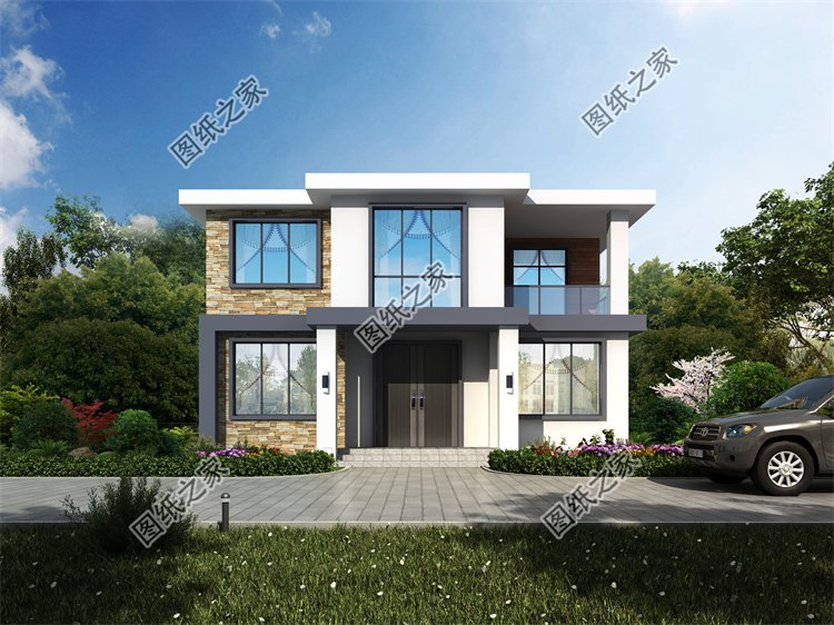 現代風二層別墅效果圖設計案例