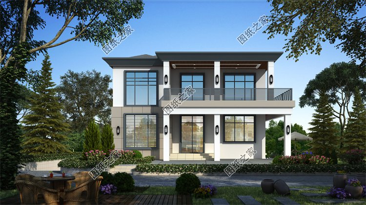 現代風二層別墅效果圖設計案例