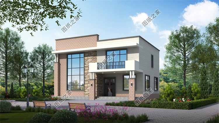 現代風二層別墅效果圖設計案例