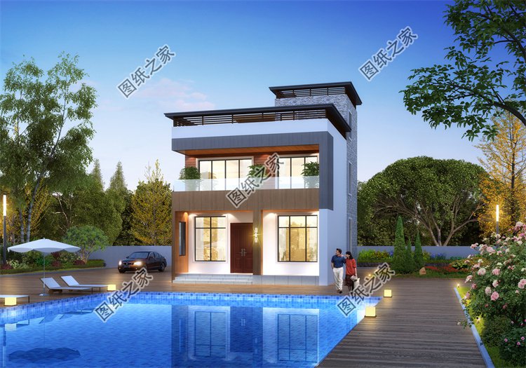 現代風二層別墅效果圖設計案例