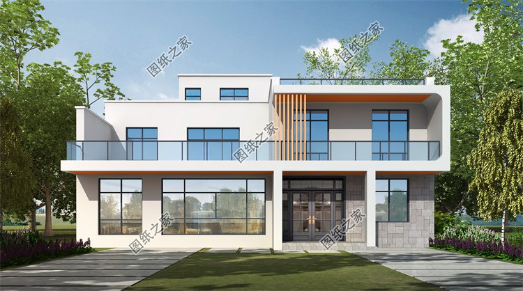 現代風二層別墅效果圖設計案例