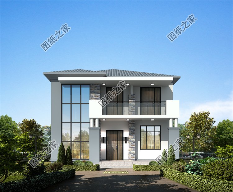 現代風二層別墅效果圖設計案例